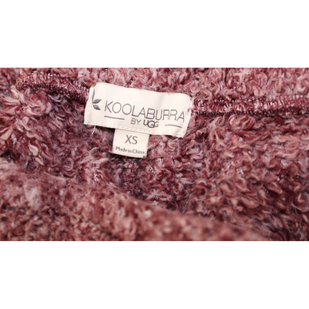 Koolaburra by UGG Womens XS Lounge Pants Joggers Burgundy Fuzzy Sherpa Fleece - Picture 5 of 6